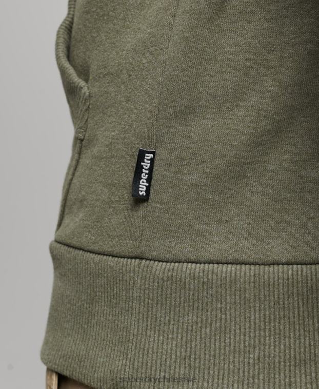 hombres Superdry verde gran sudadera con capucha al aire libre 2R68Z467