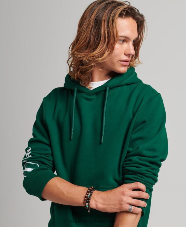 hombres Superdry verde sudadera con aplique 2R68Z623