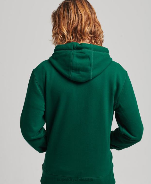 hombres Superdry verde sudadera con aplique 2R68Z623