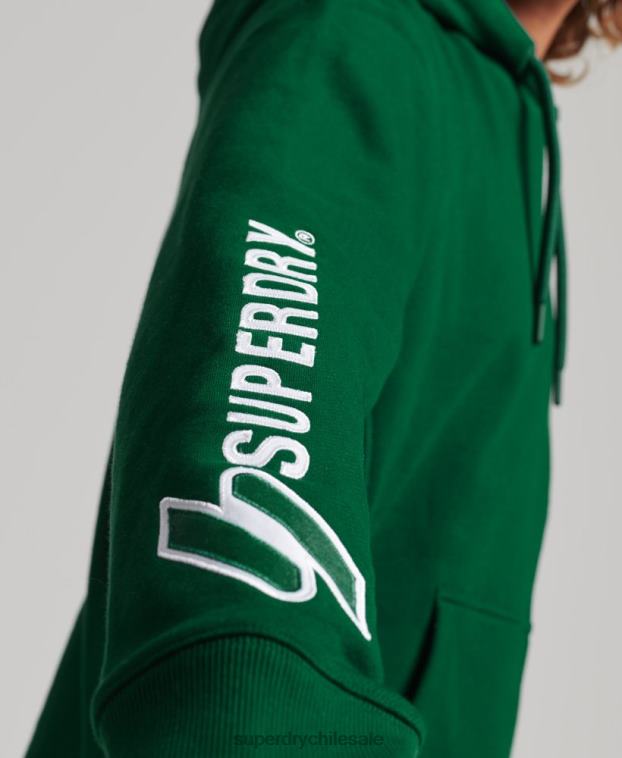 hombres Superdry verde sudadera con aplique 2R68Z623