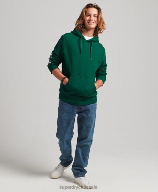 hombres Superdry verde sudadera con aplique 2R68Z623