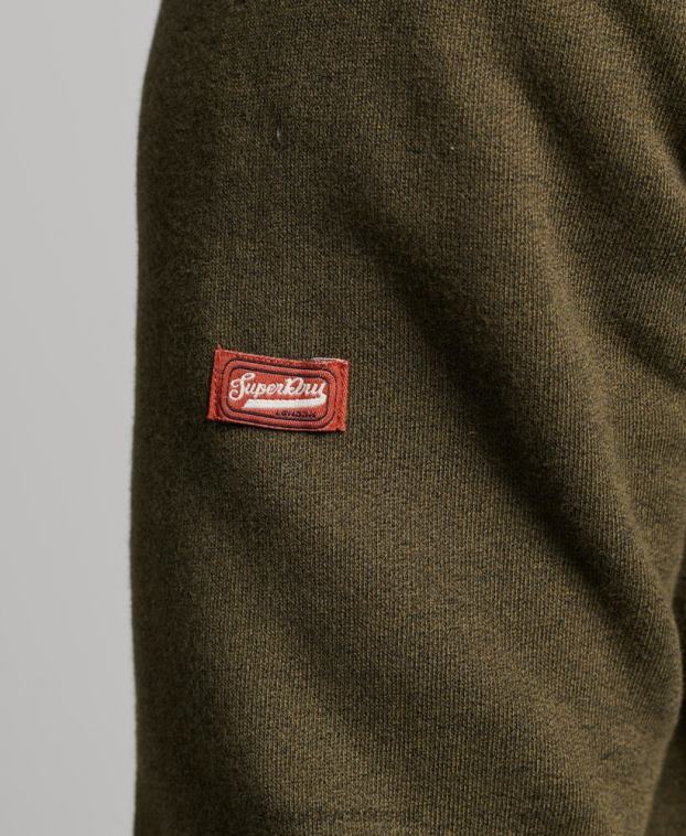 hombres Superdry verde sudadera con capucha clásica con logo vintage 2R68Z659