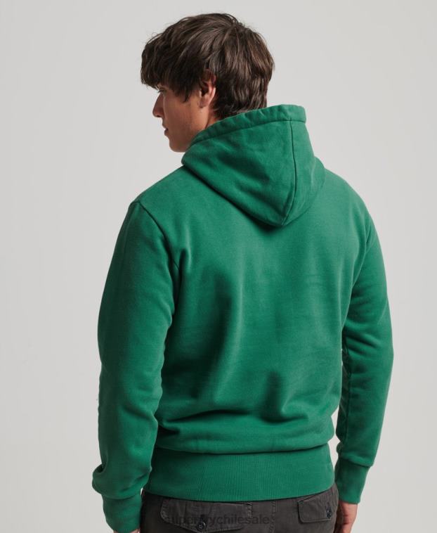 hombres Superdry verde sudadera con capucha de rock psicodélico 2R68Z5056