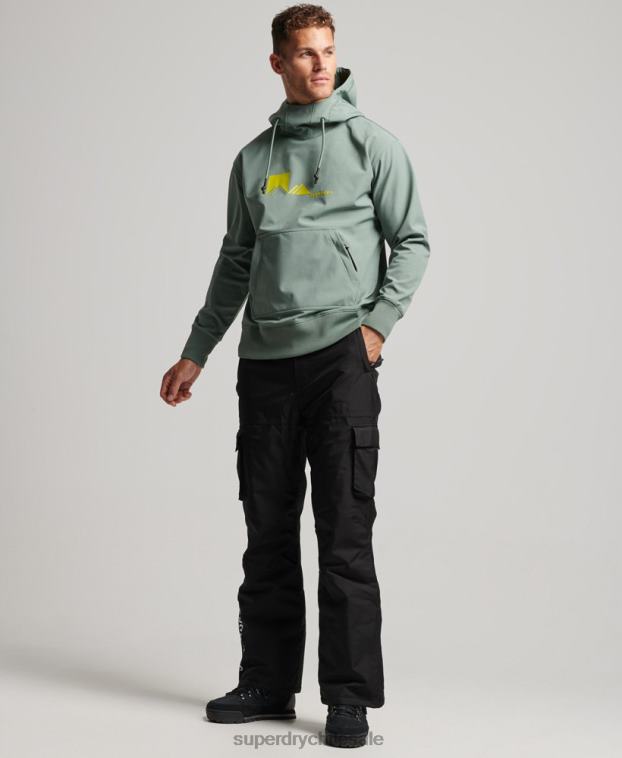 hombres Superdry verde sudadera con capucha de tecnología de nieve 2R68Z575