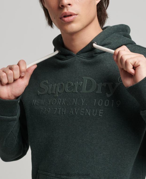 hombres Superdry verde sudadera con capucha del mismo tono 2R68Z5212
