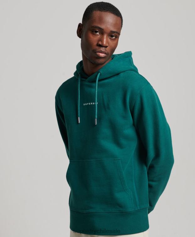 hombres Superdry verde sudadera con capucha y logo 2R68Z482