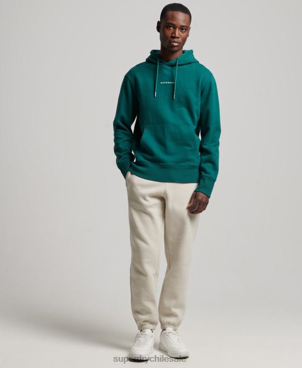 hombres Superdry verde sudadera con capucha y logo 2R68Z482