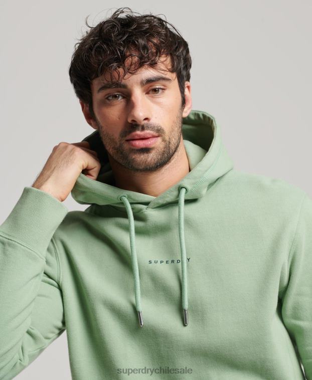 hombres Superdry verde sudadera con capucha y logo 2R68Z493