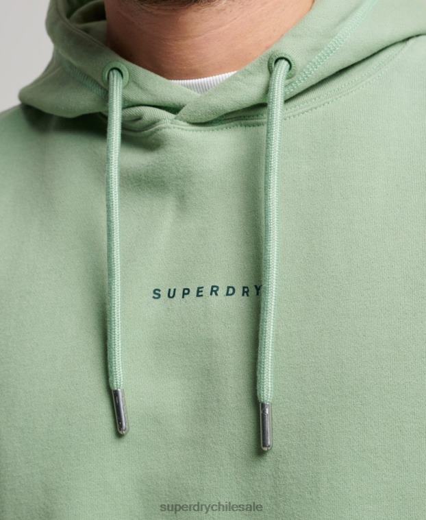 hombres Superdry verde sudadera con capucha y logo 2R68Z493