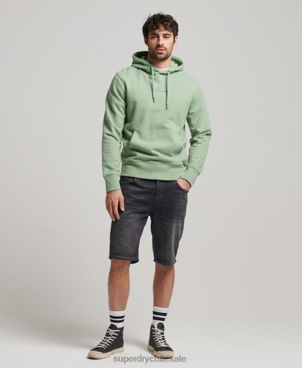 hombres Superdry verde sudadera con capucha y logo 2R68Z493