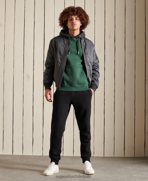hombres Superdry verde sudadera con capucha y logo vintage bordado 2R68Z833