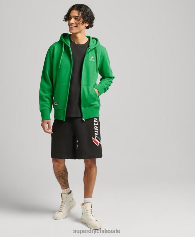 hombres Superdry verde sudadera con cremallera code essential 2R68Z5128