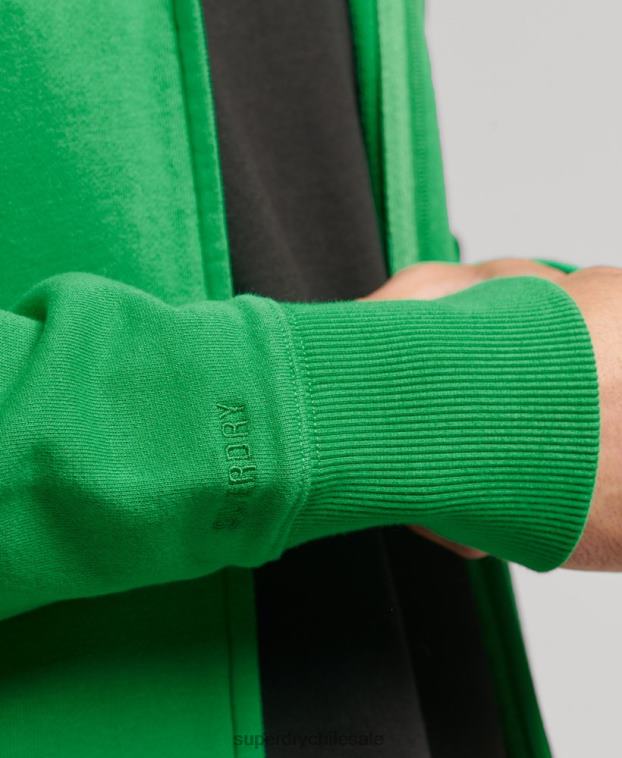 hombres Superdry verde sudadera con cremallera code essential 2R68Z5128