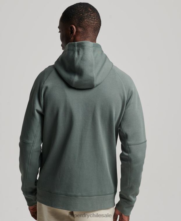 hombres Superdry verde sudadera con cremallera code tech 2R68Z458