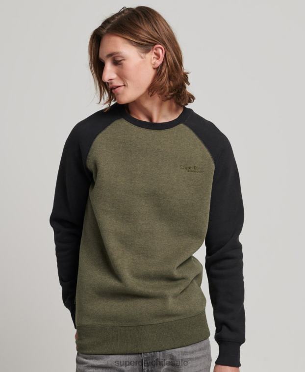 hombres Superdry verde sudadera con cuello redondo 2R68Z506