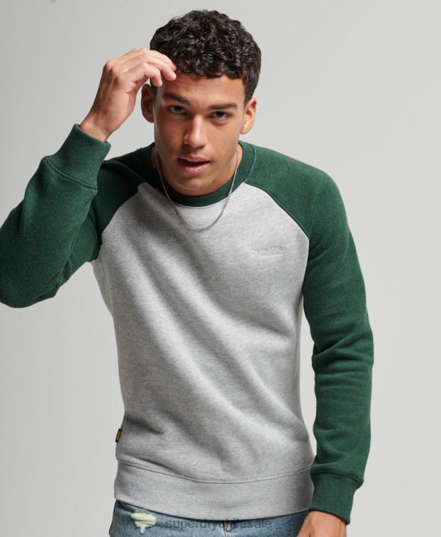 hombres Superdry verde sudadera con cuello redondo 2R68Z788