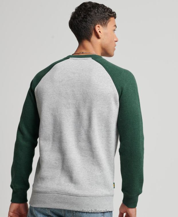 hombres Superdry verde sudadera con cuello redondo 2R68Z788