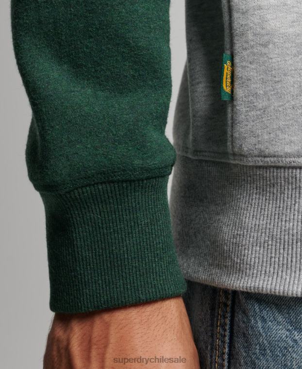 hombres Superdry verde sudadera con cuello redondo 2R68Z788