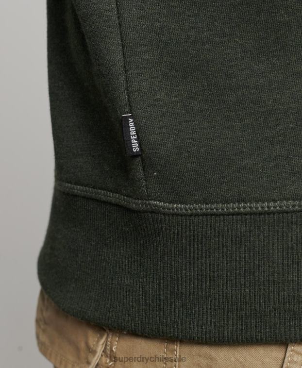hombres Superdry verde sudadera con cuello redondo y logo bordado 2R68Z491