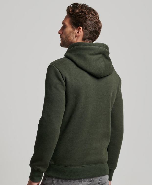 hombres Superdry verde sudadera con logo bordado 2R68Z762