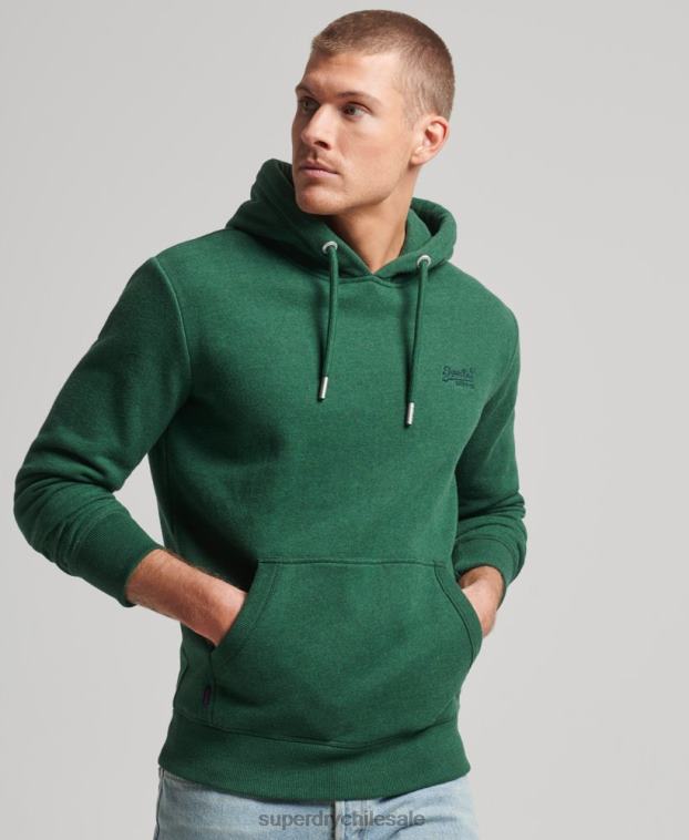 hombres Superdry verde sudadera con logo bordado 2R68Z783