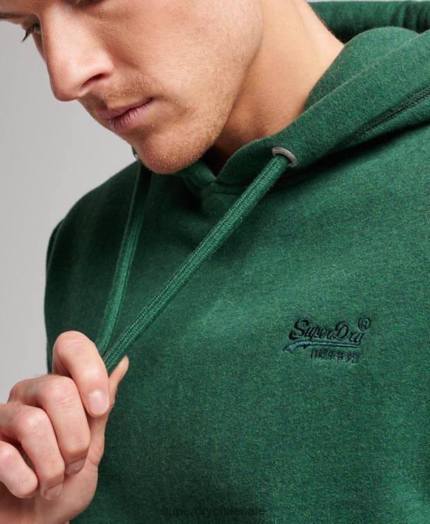 hombres Superdry verde sudadera con logo bordado 2R68Z783