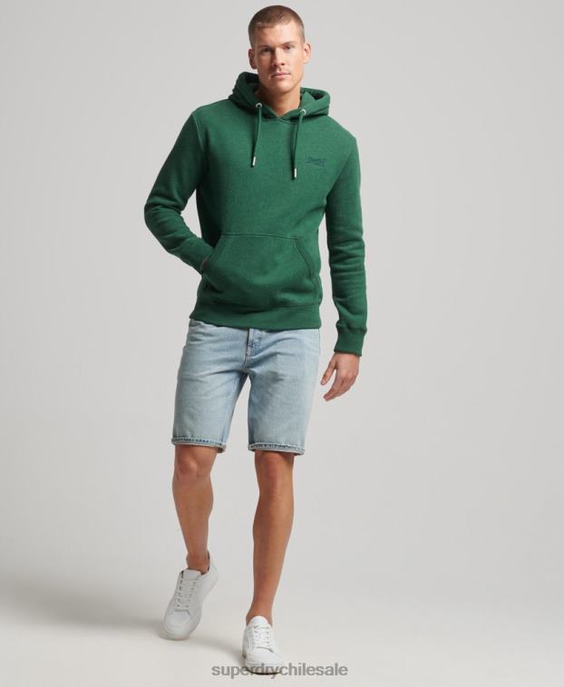 hombres Superdry verde sudadera con logo bordado 2R68Z783