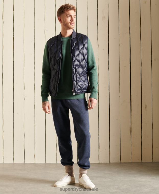 hombres Superdry verde sudadera de algodón orgánico con logo vintage 2R68Z5187