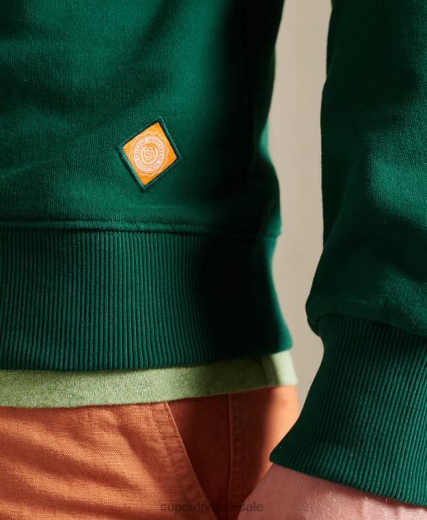 hombres Superdry verde sudadera universitaria de chenilla de edición limitada 2R68Z868