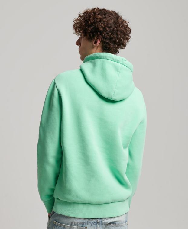 hombres Superdry verde sudadera vintage con capucha neon 2R68Z681