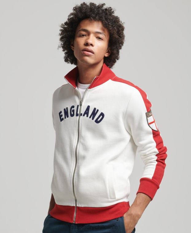 hombres Superdry x Ringspun blanco camiseta de fútbol de Inglaterra 2R68Z695