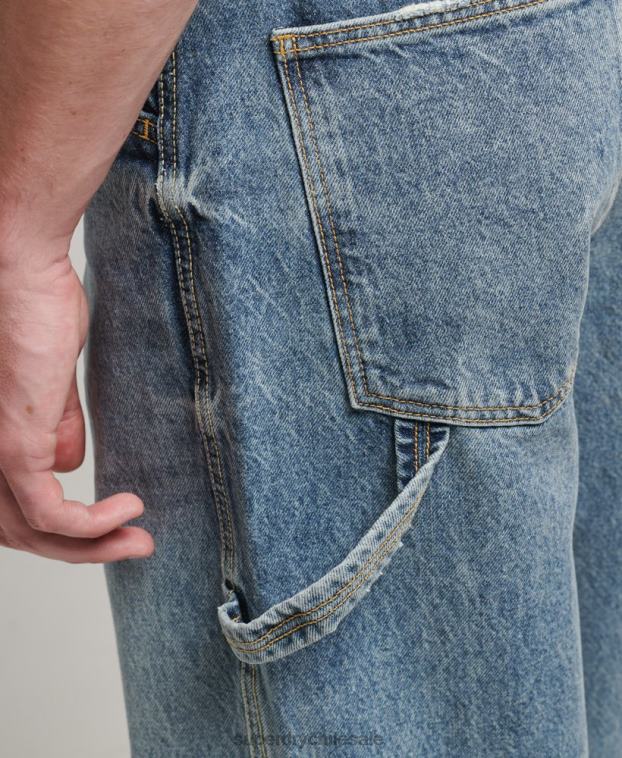 hombres Superdry azul claro vaqueros carpinteros de algodón orgánico 2R68Z1226