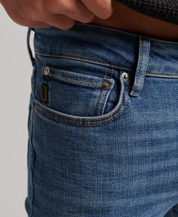 hombres Superdry azul claro vaqueros pitillo de época 2R68Z1223