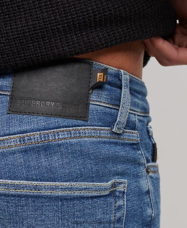 hombres Superdry azul claro vaqueros pitillo de época 2R68Z1223