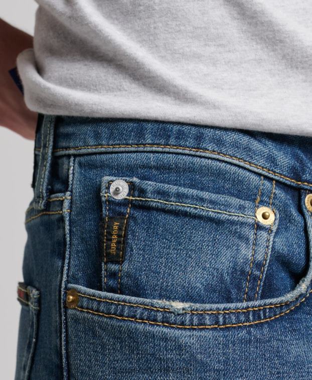 hombres Superdry azul jeans slim de algodón orgánico 2R68Z1207