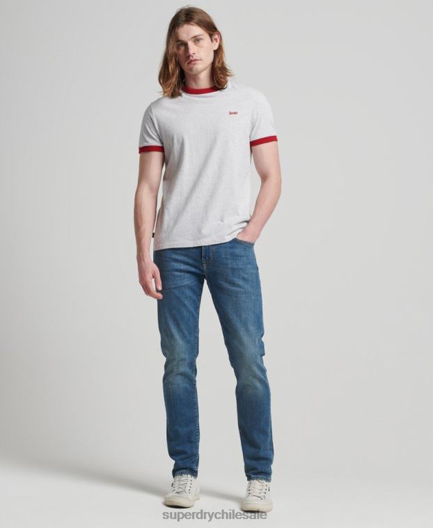 hombres Superdry azul jeans slim de algodón orgánico 2R68Z1207