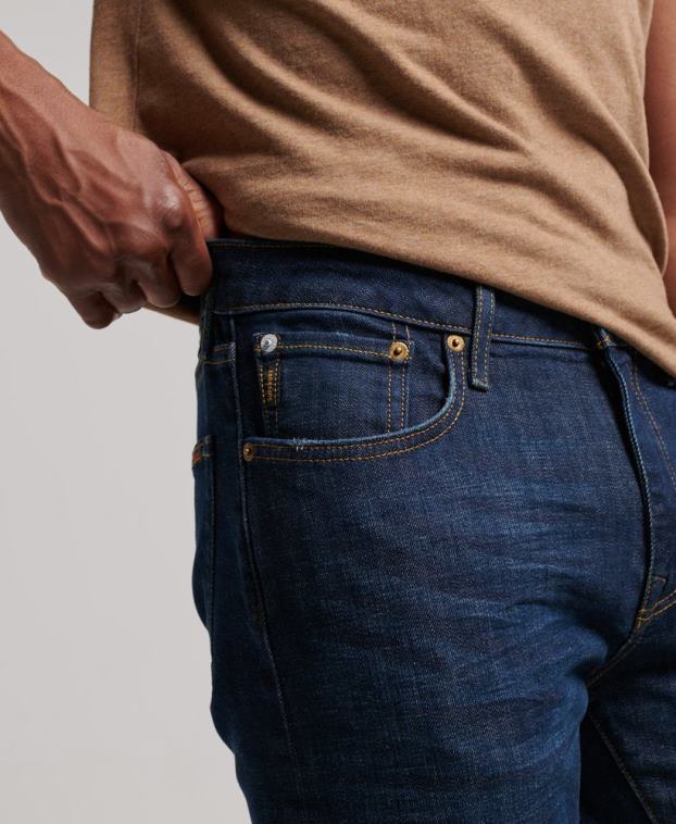 hombres Superdry azul jeans slim de algodón orgánico 2R68Z1224