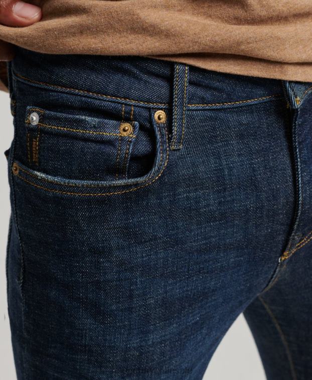 hombres Superdry azul vaqueros pitillo de época 2R68Z1216