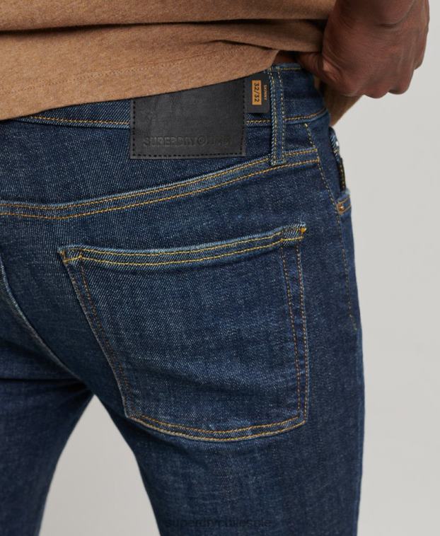 hombres Superdry azul vaqueros pitillo de época 2R68Z1216