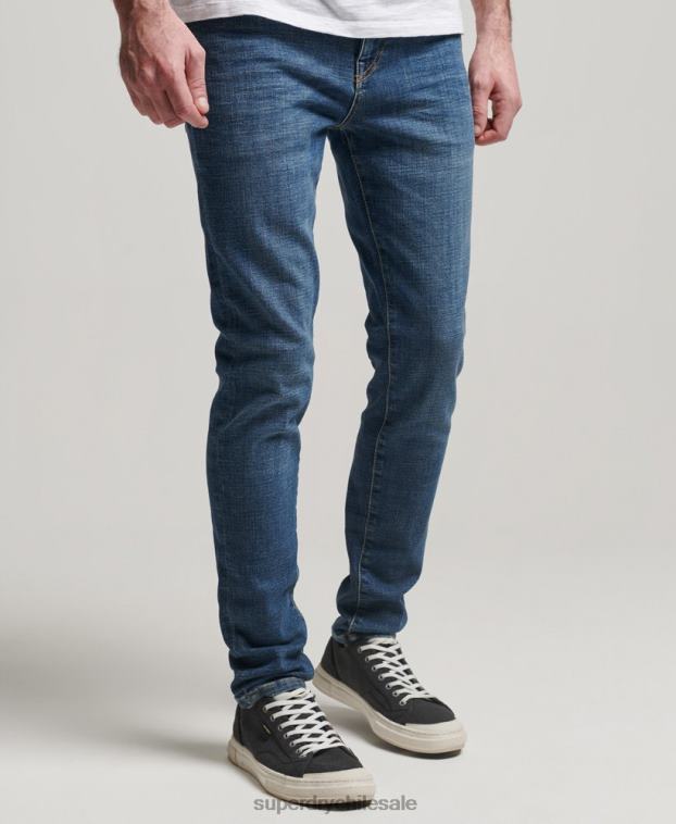 hombres Superdry azul vaqueros pitillo de época 2R68Z1218