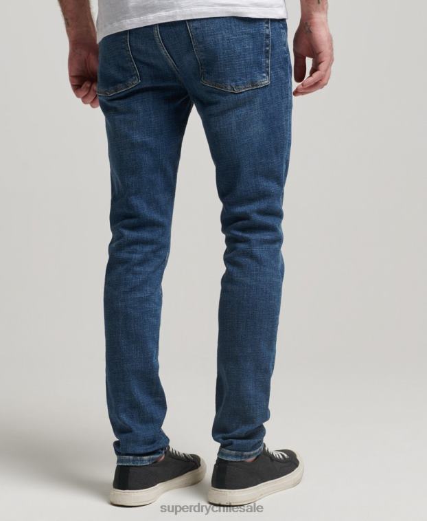 hombres Superdry azul vaqueros pitillo de época 2R68Z1218