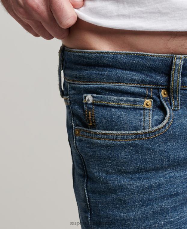 hombres Superdry azul vaqueros pitillo de época 2R68Z1218