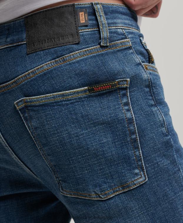 hombres Superdry azul vaqueros pitillo de época 2R68Z1218