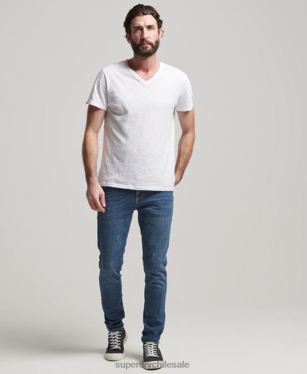 hombres Superdry azul vaqueros pitillo de época 2R68Z1218