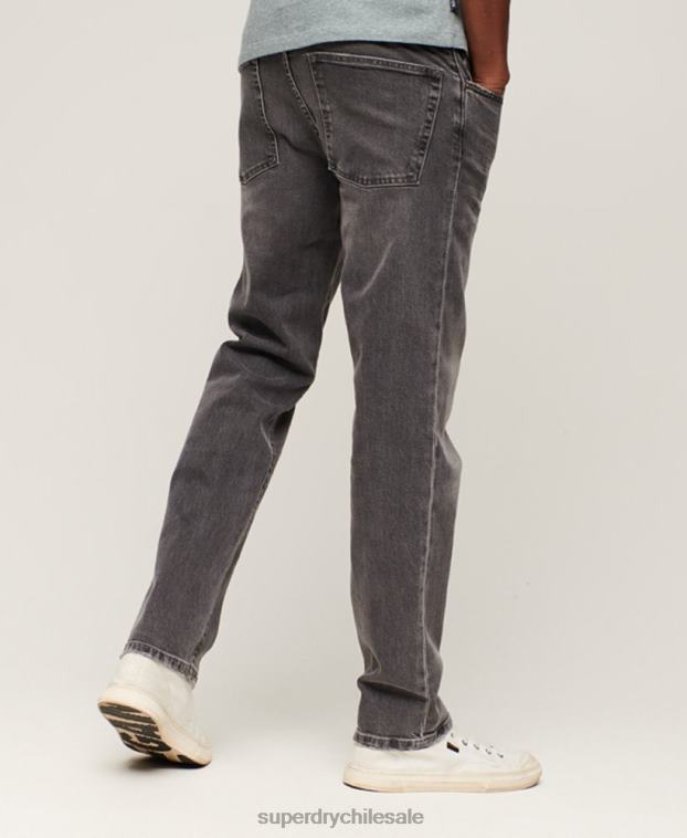 hombres Superdry gris jeans slim rectos de algodón orgánico 2R68Z1227