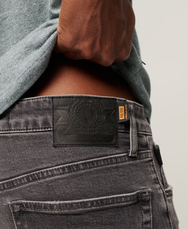 hombres Superdry gris jeans slim rectos de algodón orgánico 2R68Z1227