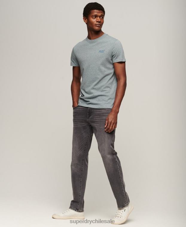 hombres Superdry gris jeans slim rectos de algodón orgánico 2R68Z1227