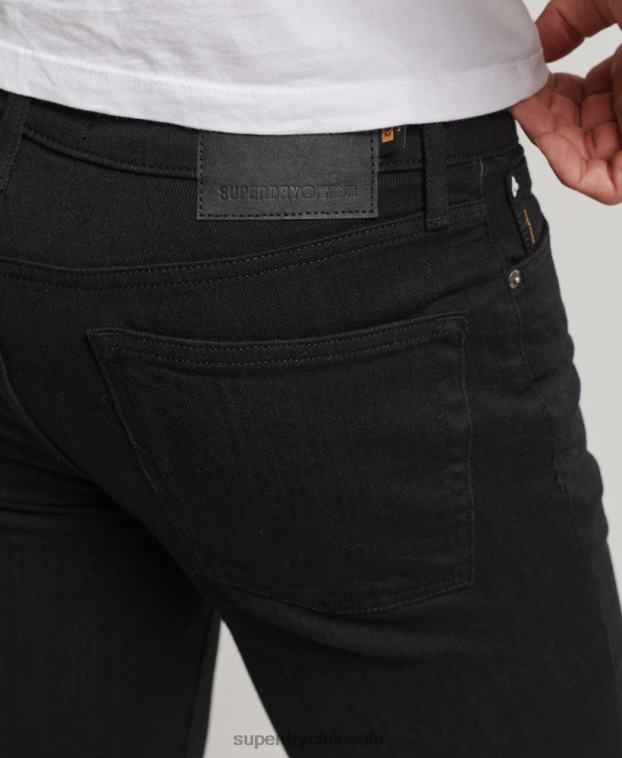 hombres Superdry negro vaqueros pitillo de época 2R68Z1210
