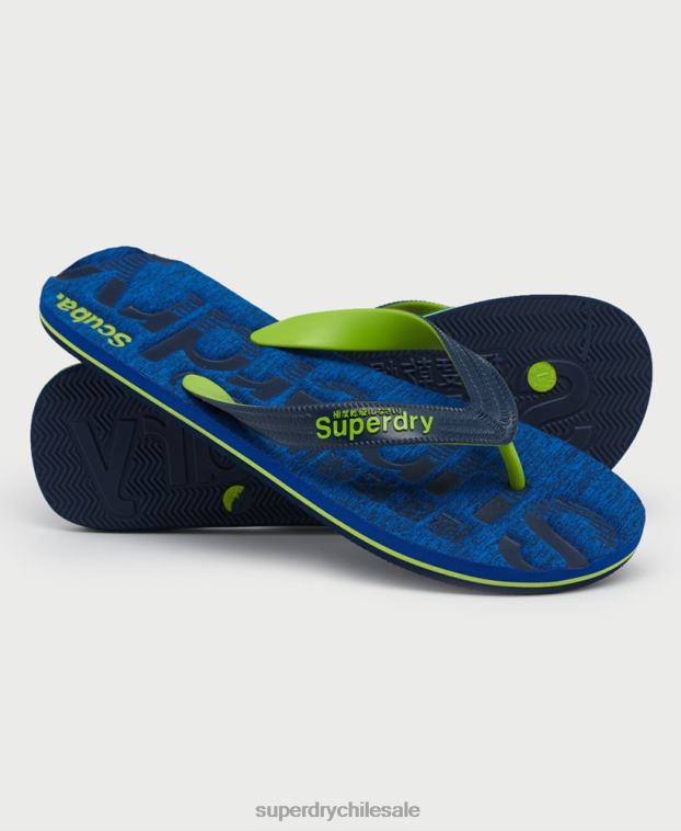 hombres Superdry azul oscuro chanclas Essential con logo 2R68Z1929