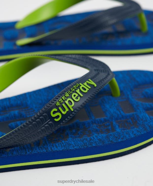hombres Superdry azul oscuro chanclas Essential con logo 2R68Z1929